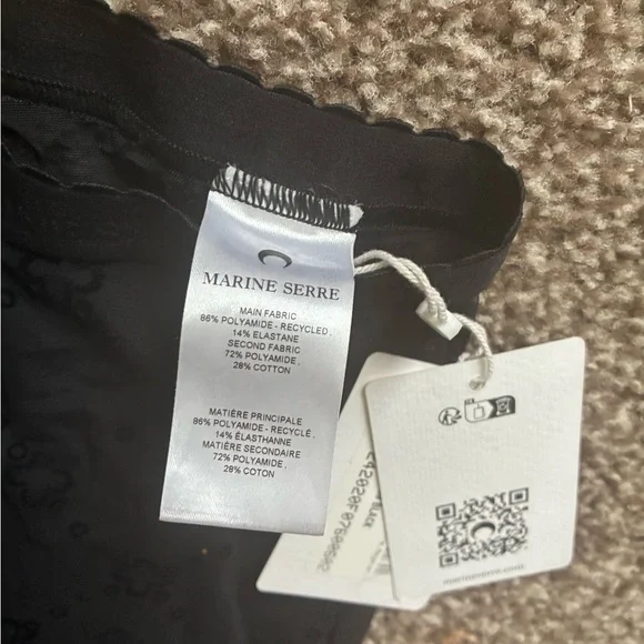 Marine Serre Black Sheer Textured Top and Tights - Picture 9 of 9